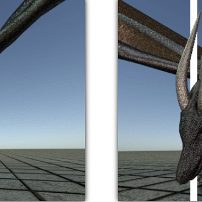Split-depth frames over time generated by our approach. Via an occlusion cue, split-depth images can induce a 3D effect