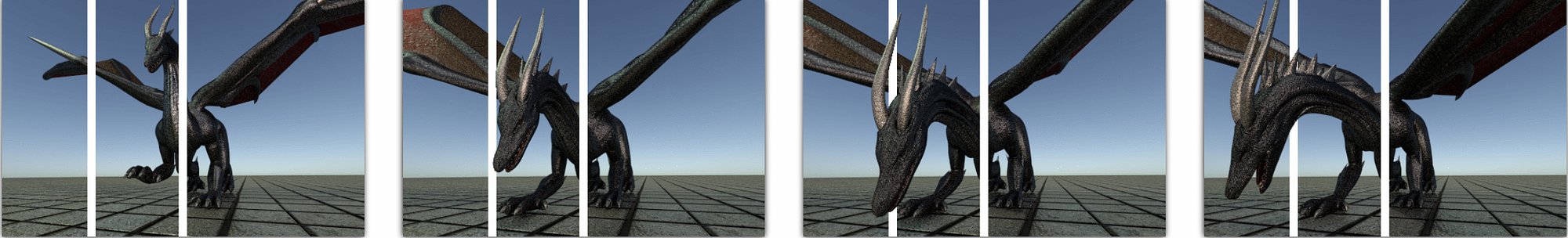 Split-depth frames over time generated by our approach. Via an occlusion cue, split-depth images can induce a 3D effect