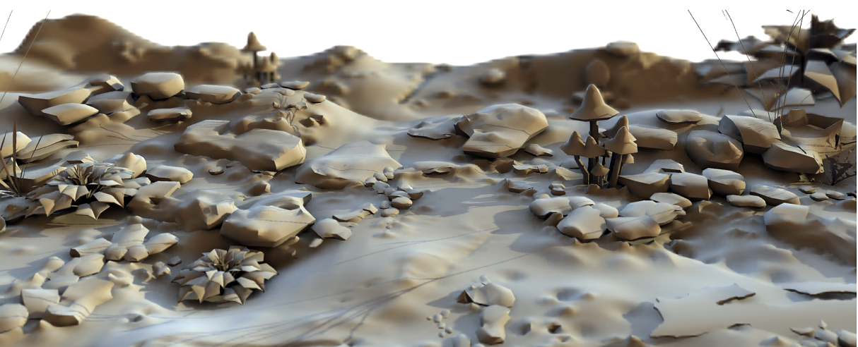 Possible game scenario with lighting using bent normals: 2048×1024 pixels, 60.0 fps, including direct light and DOF on an Nvidia GF 560Ti. Environment mapping produces natural illumination, while bent normals cause colored shadows.