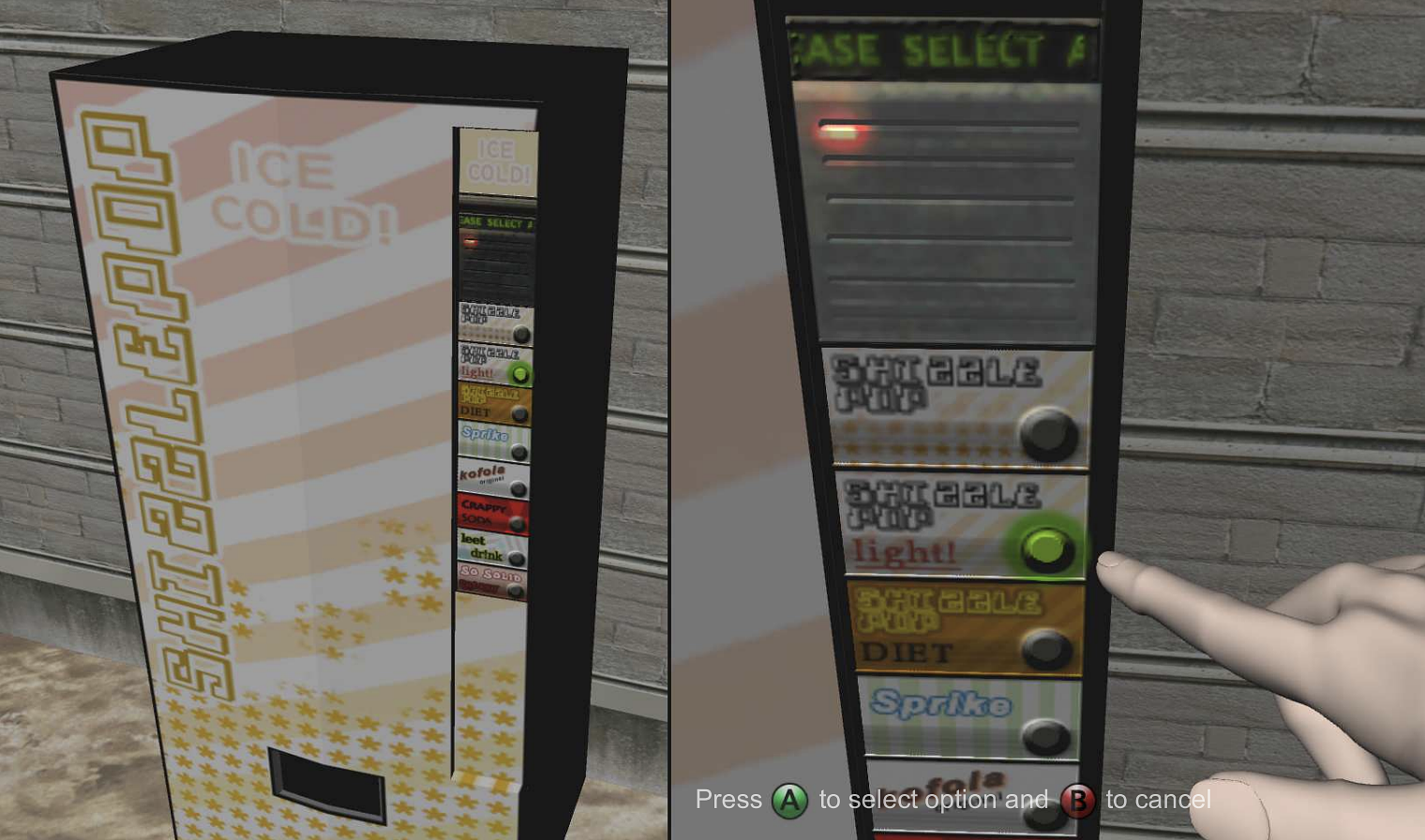 An in-game soda vending machine powered by GLAZE