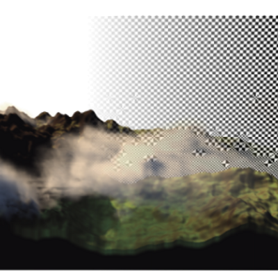 Clouds simulation using DCGrid. The checkerboard pattern shows the automatically adapting grid resolution.