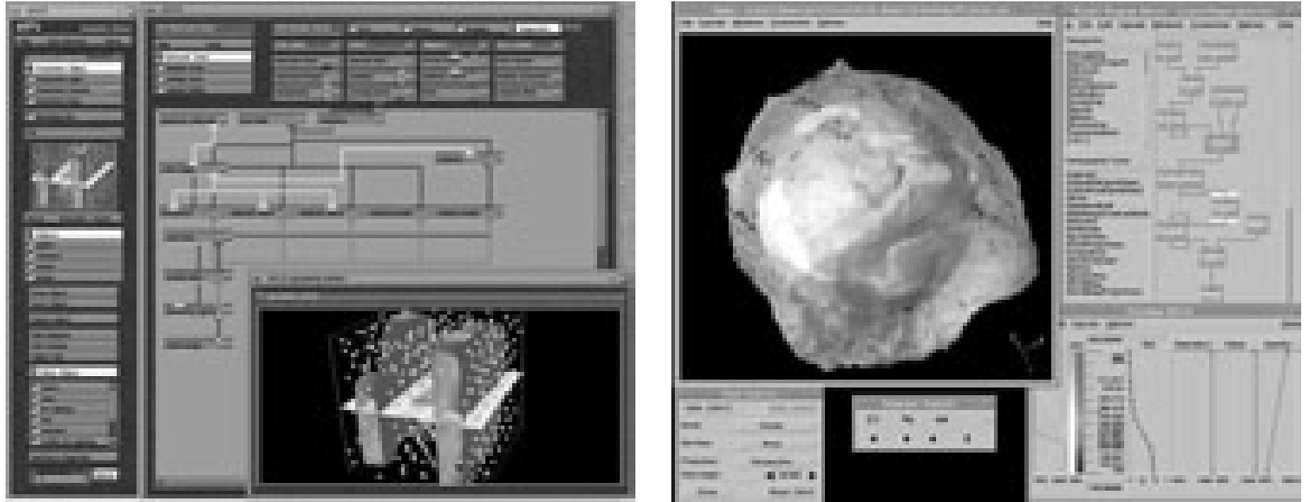 Data-flow visualization systems working as network editors