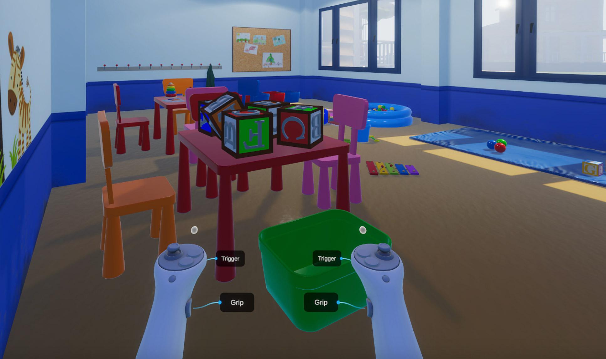 Screenshot of Puzzle Playground – Teaching VR interactions through a puzzle game