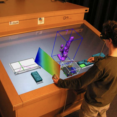 A user working on the virtual environment running on our Virtual Workbench