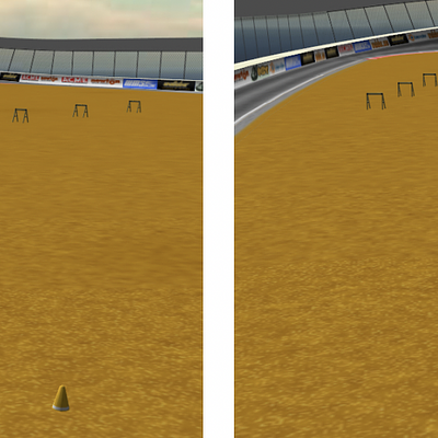 Stunt arenas generated for players modeled as high (a) and medium (b) Sunday Drivers.